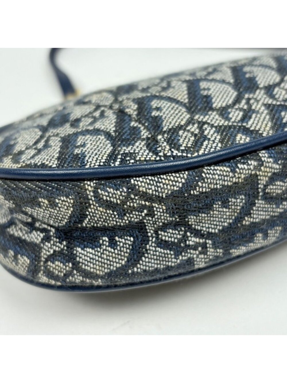 Dior Trotter Pattern Saddle Bag Canvas Navy - Picture 4 of 9